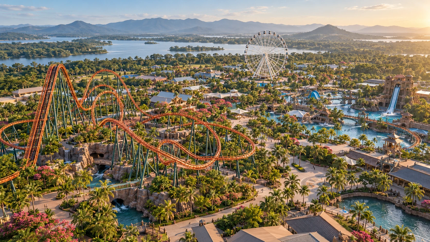 Representative aerial amusement park visual